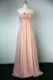 Pink sweet tulle tube top three-dimensional flower decoration long prom evening dress bridesmaid dress custom high quality HZ1023