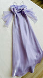 Purple/Mint Green Elegant Spaghetti Strap Long Tulle Ball Gown Evening Dress Party Dress HZ1023