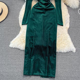 Sexy V Neck Long Sleeve Dress HZ1023