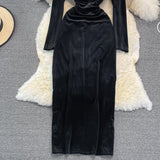 Sexy V Neck Long Sleeve Dress HZ1023