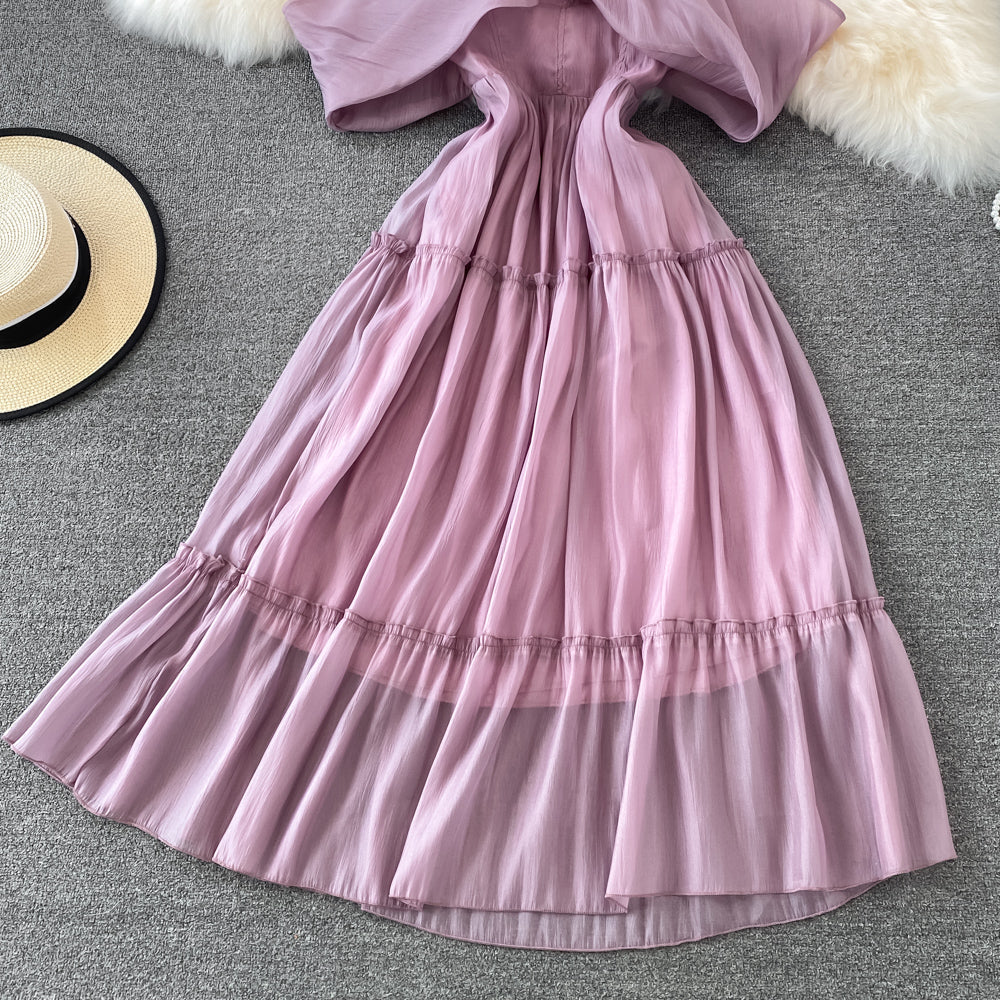 Purple A Line Short Dress Off Shouler Party Dress HZ1023