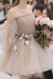 Cute tulle lace short prom dress homecoming dress HZ1023