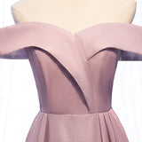 Shiny satin long prom dress pink evening dress HZ1023