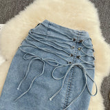 High waist slim A-line skirt versatile Hip Wrap short skirt HZ1023