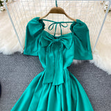 Cute Bow A Line Short Dress HZ1023