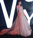 Shiny sequins long ball gown dress formal dress HZ1023