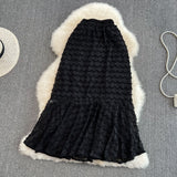High waist, thin, medium and long, knee length lace fishtail skirt, female HZ1023