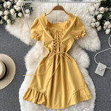 Cute A Line Lace Up Dress Fashion Girl Dress HZ1023