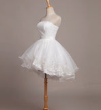 White/Red/Blue Sweet Cute Tulle Lace Short Prom Dress Homecoming Dress HZ1023