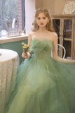 Green tulle short prom dress green evening dress HZ1023