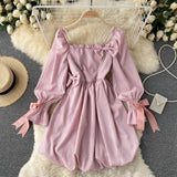 Cute Plaid Long Sleeve Dress Fashion Dress HZ1023