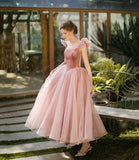 Pink/Red Cute A-line Long Prom Dress Evening Dress Graduation Party Dress HZ1023