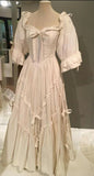 Ivory White Vintage Elegant Long Chiffon Ball Gown Evening Dress Bridesmaid Dresses HZ1023