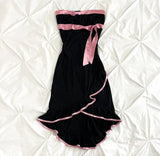 Pink bow ribbon sweet fashion short cute Ruffles elegant homecoming dress prom dress evening dress birthday party dress HZ1023