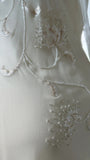 Ivory White Elegant Fashion Exquisite Floral Beading Long Chiffon Ball Gown Evening Dress Party Dress HZ1023