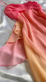 orange fashion gradient elegant spaghetti strap long chiffon prom dress evening dress party dress HZ1023