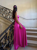 Pink Purple Sexy A-Line Spaghetti Strap Maxi Party Ball Gown Evening Dress HZ1023