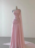 Pink Beaded Elegant Floor-Mounting Maxi Dress Long tulle Ball Gown Evening Dress HZ1023