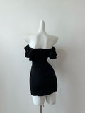 Red/Black Fashion Elegant Ruffle Neckline Short Satin Homecoming Dress Prom Dress Evening Dress Party Dress Ball Gown HZ1023
