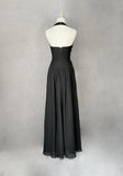 Black Retro Simple Fashion Elegant Exquisite Rhinestone Suspender Long Tulle Floor-Length Prom Dress Evening Dress Prom Dress Party Dress Bridesmaid Dress HZ1023