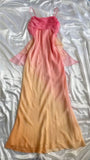 Blue/orange fashion gradient elegant spaghetti strap long chiffon prom dress evening dress party dress HZ1023