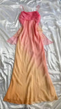 orange fashion gradient elegant spaghetti strap long chiffon prom dress evening dress party dress HZ1023