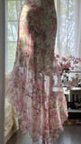 Pink gorgeous fashion elegant vintage floral exquisite beading long chiffon ball gown evening dress birthday party dress prom dress HZ1023