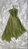 Green Fashion Delicate Floral Beaded Strap Long Ankle Length/Short Chiffon Homecoming Dress Prom Dress Evening Dress Party Dress Prom Dress HZ1023