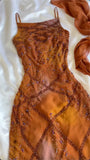 Orange Gorgeous Vintage Exquisite Beading Long Chiffon Ball Gown Evening Dress Party Dress HZ1023