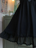 Black sweet cute short chiffon exquisite lace bow tie homecoming dress evening dress birthday party dress prom dress ball gown HZ1023