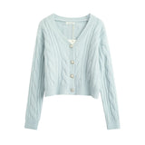 Fall and winter fashion Artificial jewelry button knitted sweater cardigan coat HZ1023
