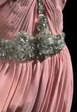 Pink Gorgeous Shiny Elegant Exquisite Beaded Tulle Long Mermaid Floor Length Slim Ball Gown Evening Gown Party Dress Prom Dress HZ1023