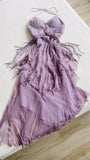Purple Beautiful Sweet Elegant Sweetheart Neck Exquisite Beaded Suspender Long Chiffon Ball Gown Evening Dress Party Dress Prom Dress HZ1023
