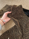Brown Shiny Sexy Fashion Elegant Long Sleeve Long Sequin Exquisite Beaded Ball Gown Evening Gown Party Dress Prom Gown HZ1023