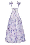 Purple Fashion Elegant Floral Long Chiffon Ball Gown Evening Dress Party Dress Graduation Dress HZ1023