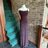 Burgundy Black Retro Fashion Shiny Elegant Spaghetti Strap Long Sequined Ball Gown Evening Dress Birthday Party Dress Prom Dress HZ1023