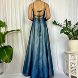 Blue gorgeous fashion retro elegant exquisite beading long chiffon tulle ball gown evening dress party dress prom dress HZ1023
