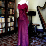 Fuchsia retro fashion elegant spaghetti strap long chiffon ball gown, evening dress, party dress HZ1023