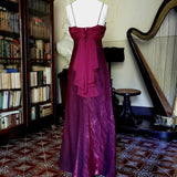 Fuchsia retro fashion elegant spaghetti strap long chiffon ball gown, evening dress, party dress HZ1023