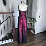 Fuchsia Vintage Fashion Stunning Elegant Exquisite Beaded Long Satin Tulle High Waist Formal Gothic Ball Gown Evening Dress Birthday Party Dress Prom Dress Graduation Dress HZ1023