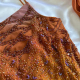 Orange Gorgeous Vintage Exquisite Beading Long Chiffon Ball Gown Evening Dress Party Dress HZ1023