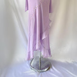 Purple Gorgeous Vintage Fashion Elegant Exquisite Floral Beading Spaghetti Strap Long Chiffon Ball Gown Evening Dress Birthday Party Dress Prom Dress HZ1023