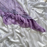 Purple Delicate Lace Slim Fit Long Ball Gown Elegant Party Dress Evening Gown HZ1023
