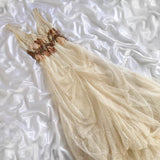 Off-white exquisite floral lace beaded long tulle ball gown, evening dress, party dress bridesmaid dress HZ1023