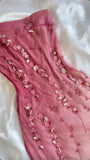Pink gradient gorgeous fashion exquisite beading long chiffon elegant ball gown evening dress party dress HZ1023