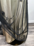 Gorgeous Vintage Ombre Beaded Long Tulle Satin Ball Gown Evening Dress Party Dress HZ1023