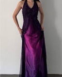 Purple Elegant Fashion Exquisite Strap Long Tulle Ball Gown Evening Dress Party Dress Prom Dress HZ1023