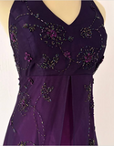 Purple Shiny Gorgeous Elegant Fashion Gradient Exquisite Beading Long Tulle Satin Ball Gown Evening Dress Party Dress Prom Dress HZ1023