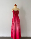 Pink Gorgeous Vintage Fashion Elegant Exquisite Beading Long Tulle Satin Ball Gown Evening Dress Party Dress Prom Dress HZ1023
