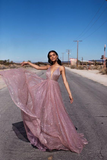 tulle sequin long prom dress formal dress HZ1023